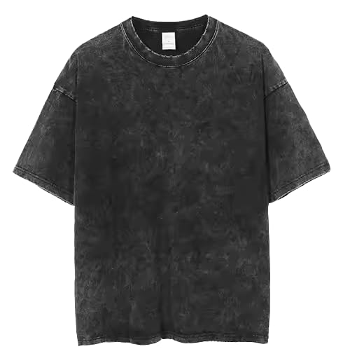 Black oversized unisex T-shirt by SnatchStyle, made of 100% cotton with drop shoulder design and dye-washed street look.