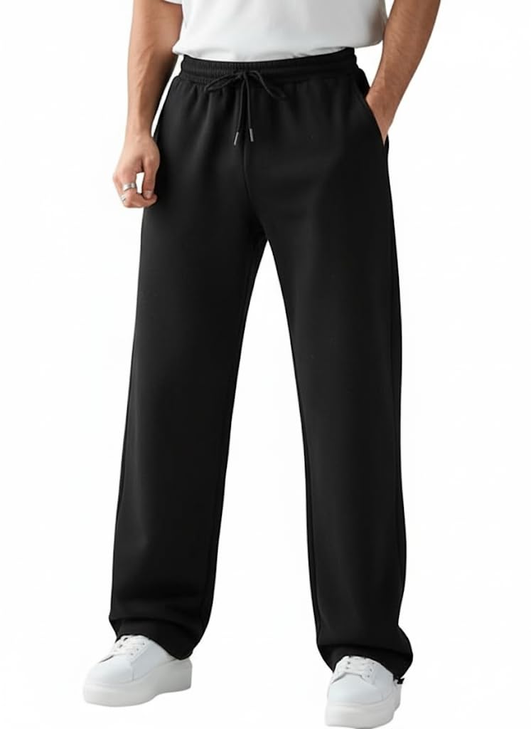 Men's cotton baggy trackpants by SnatchStyle, oversized streetwear joggers for casual wear and gym workouts.