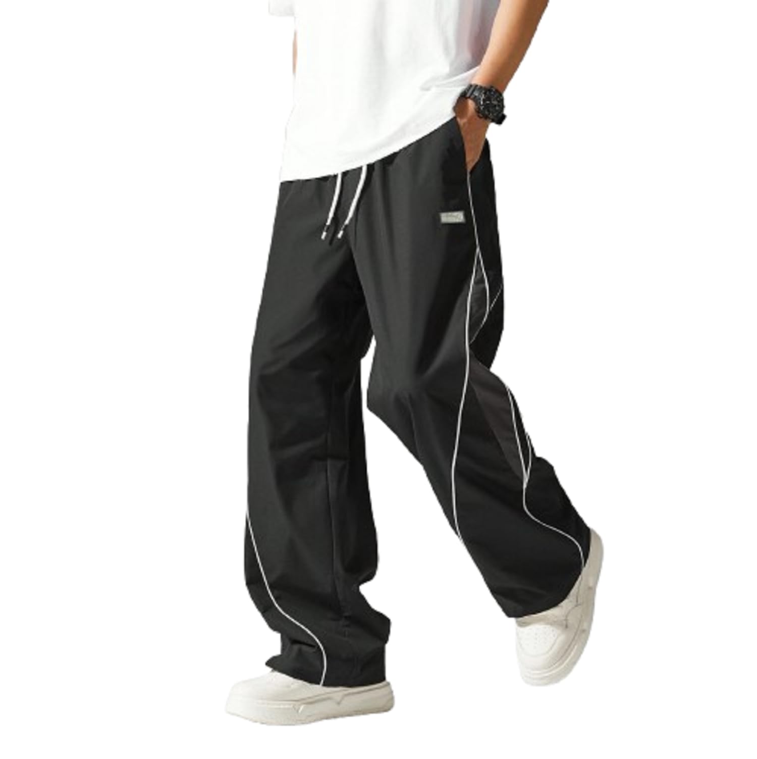 SnatchStyle Lymio men's track pant with stylish design, loose fit, and casual look, shown in a relaxed fit style image.