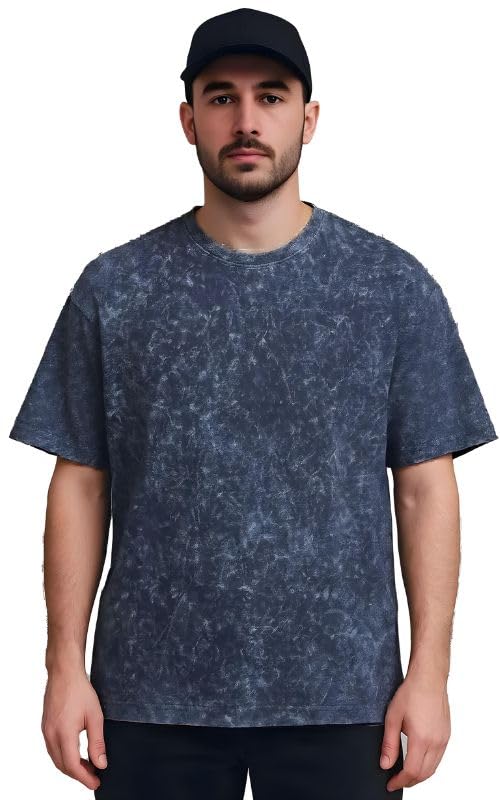 Black oversized Boffi cotton T-shirt by SnatchStyle with drop shoulder design and dye wash, unisex street style, front view.