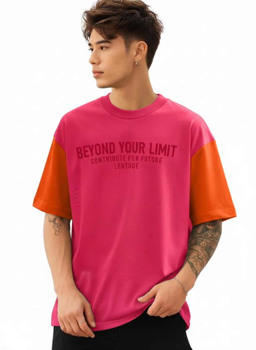 SnatchStyle men's polycotton T-shirt with colorful design, regular fit, round neck, and half sleeves, styled for a casual look.