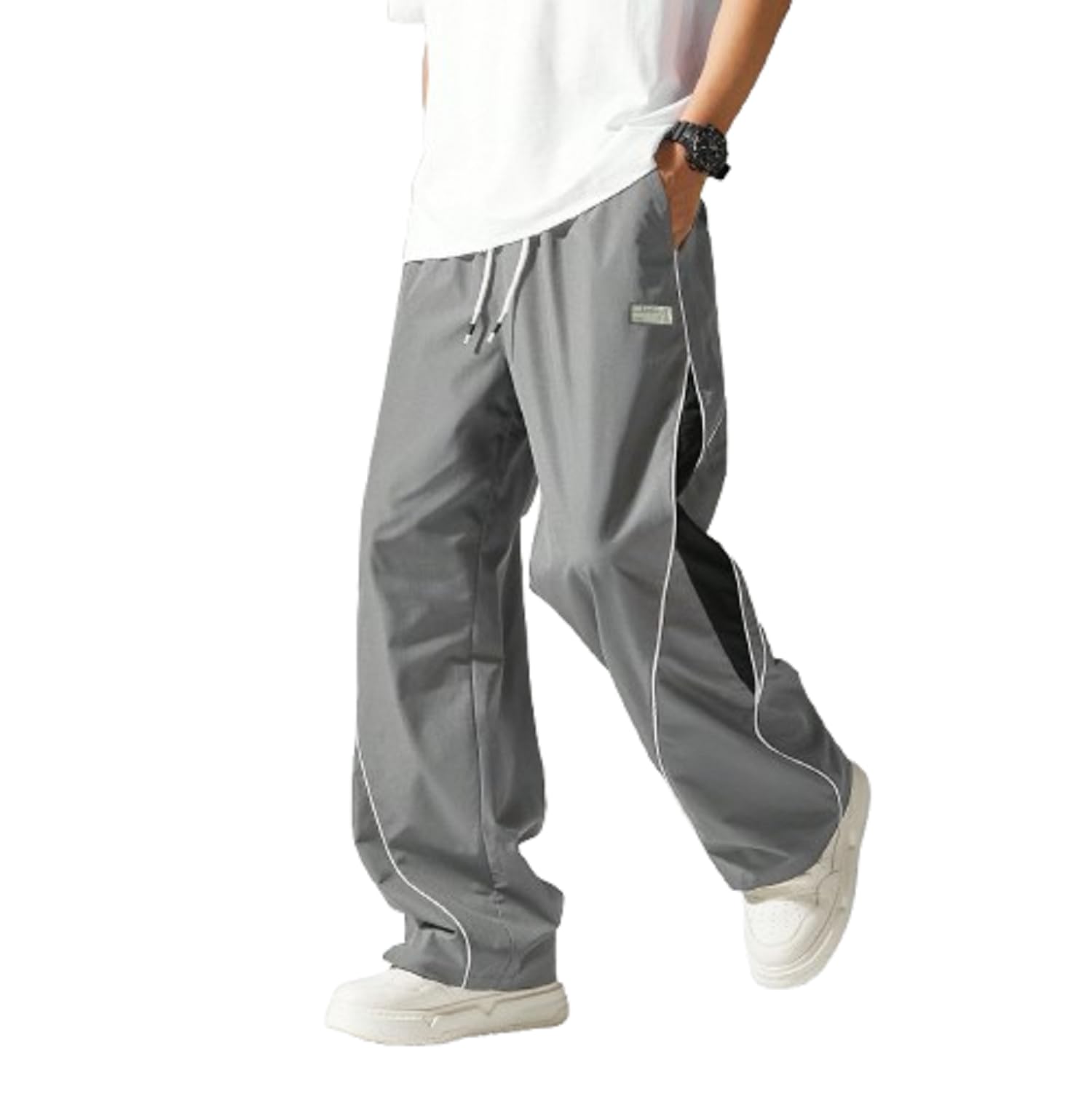 SnatchStyle Lymio men's track pant with a stylish design, loose fit, and casual look, shown in a neutral color.