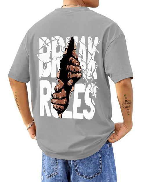 SnatchStyle AUSK baggy hip-hop T-shirt for men with graphic print, oversized fit, casual streetwear style.