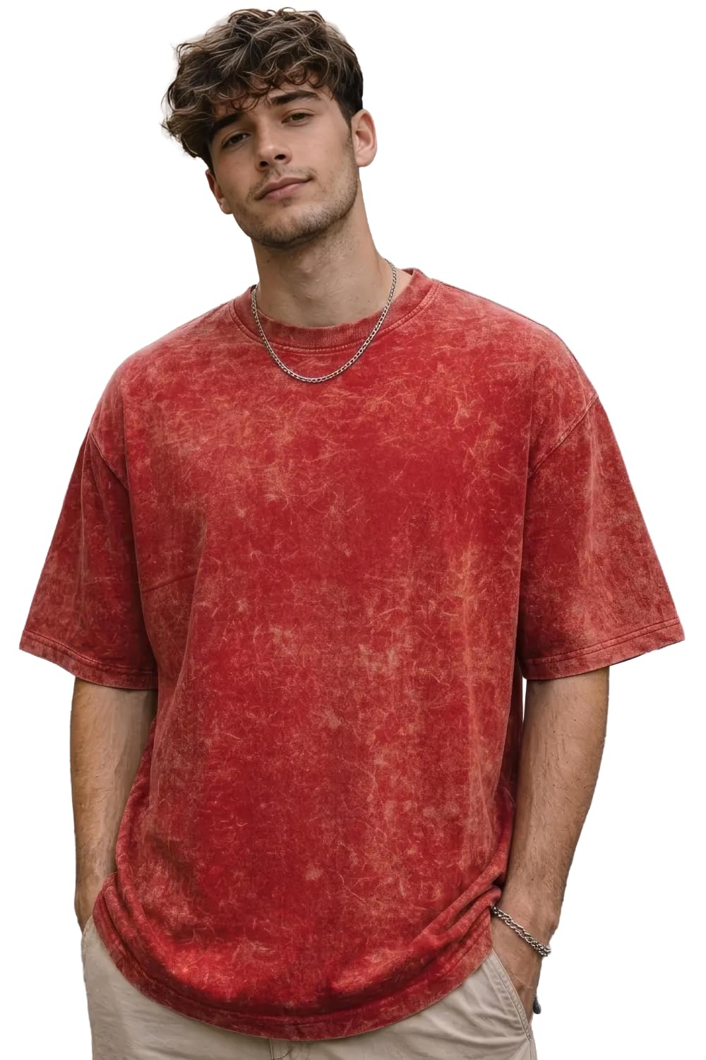 Black oversized unisex T-shirt by SnatchStyle, made of 100% cotton with drop shoulder design and dye-washed street style.