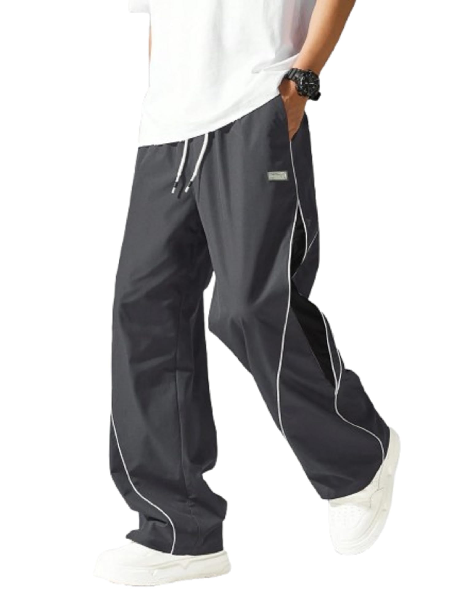 SnatchStyle Lymio men's track pant with stylish design, loose fit, and comfortable fabric, shown in a relaxed fit on a model.