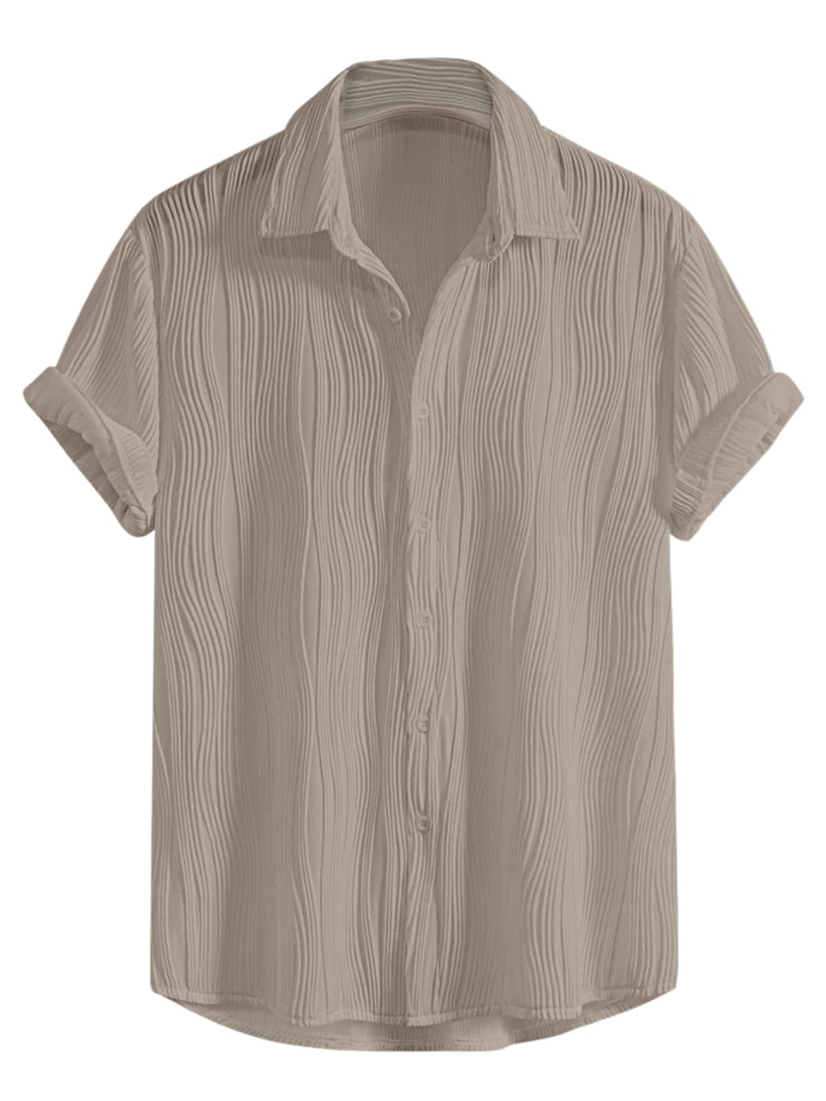 GreciiLook Men cotton casual shirt by SnatchStyle, solid slim fit formal shirt with textured fabric and regular fit design.