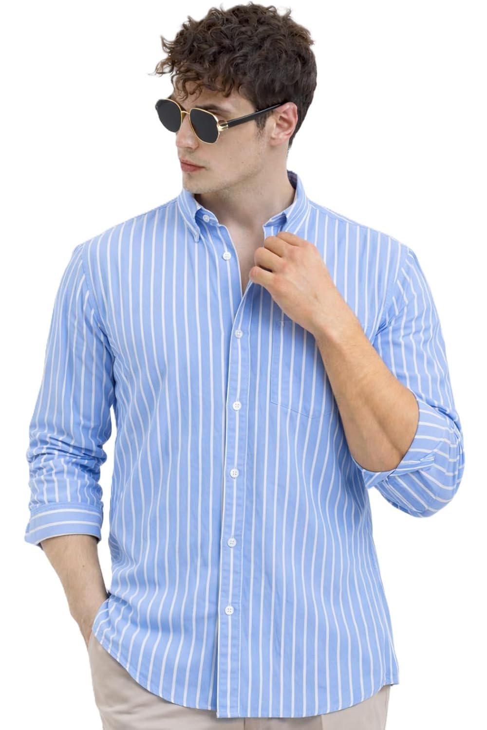 SnatchStyle men's casual printed striped formal shirt, stylish latest design with modern pattern and comfortable fit.