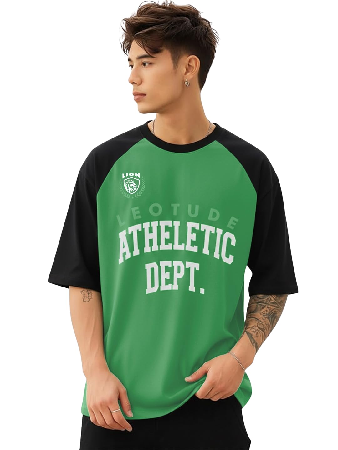 Colorful men's oversized polycotton T-shirt by SnatchStyle featuring a regular fit, round neck, and half sleeves.
