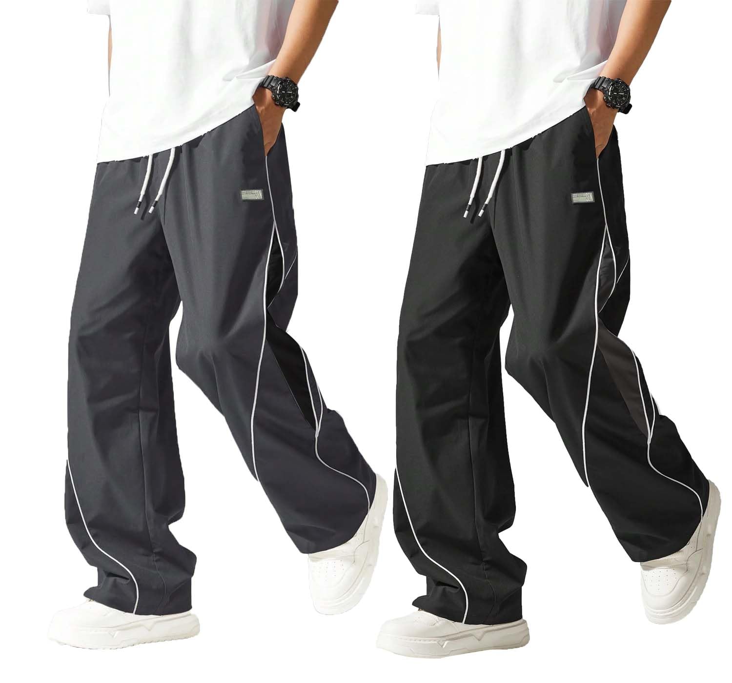 SnatchStyle Lymio men's track pant with stylish design, loose fit, comfortable fabric, shown in black color on model.