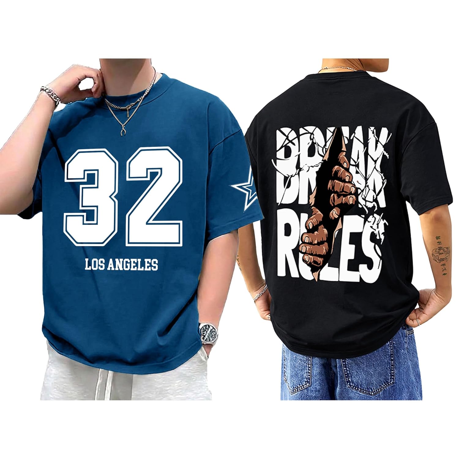 SnatchStyle men's baggy hip-hop graphic printed T-shirt, oversized fit, casual streetwear style, front design visible in image.