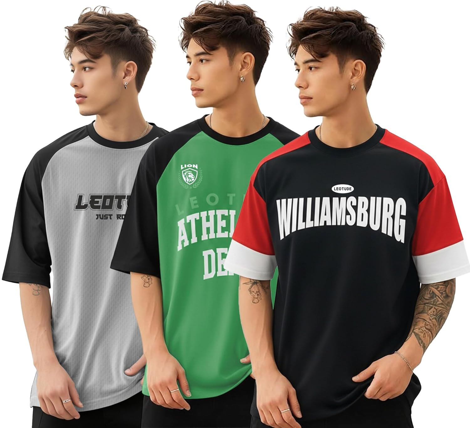 SnatchStyle men's polycotton round neck T-shirt with colorful oversized fit, regular fit, half sleeves, casual style for men.